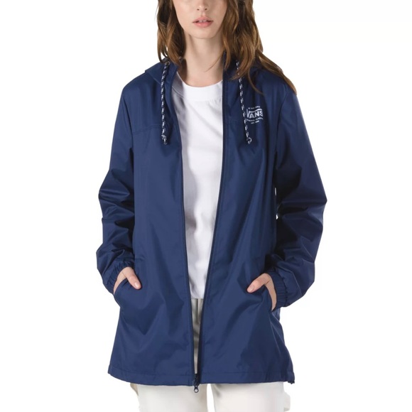 VANS Kastle MTE Long Windbreaker Jacket Blue - Picture 2 of 5